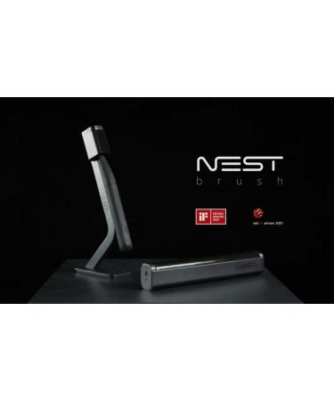 NEST Electric Sonic Toothbrush Black | Self-Dispensing & Self-Cleaning | Adult Toothbrush with Holder & Travel Case - Buy Online on GoSupps.com