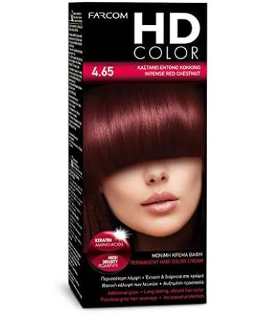FARCOM HD Hair Color with Keratin Amino Acids 60ml (4.65 Cherry Brown) - Buy Online on GoSupps.com
