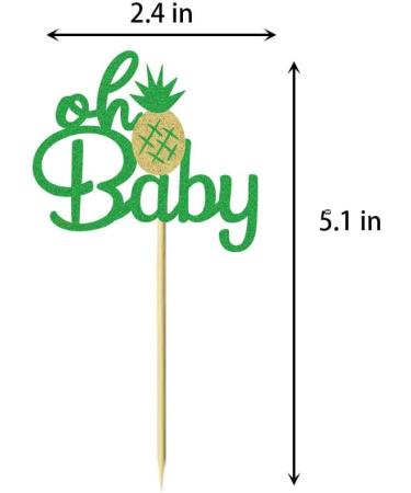 24 Pcs Pineapple Oh Baby Cupcake Toppers Cute Summer Fruit Gender Reveal Party Baby Shower Birthday Party Cake Decoration Dessert Insert MGPFERD - Buy Online on GoSupps.com