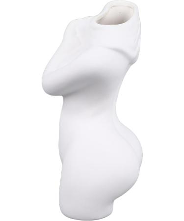 Buy Cryfok White Ceramic Female Body Vase - Modern Bohemian Home Decoration for Living Room & Study - Buy Online on GoSupps.com