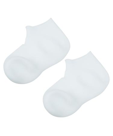 VOCOSTE 1 Pair Moisturizing Gel Socks Cracked Foot Care Protector Ankle Silicone Socks White L Size