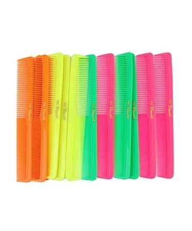 7 inch All Purpose Hair Comb. Hair Cutting Combs. Barber s & Hairstylist Combs. Neon Mix. 12 Units.