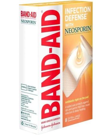 Buy Band-Aid Brand Bandages with Neosporin Antibiotic Ointment - Extra Large 8 ct | Fast International Shipping - Buy Online on GoSupps.com