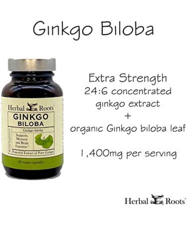 Organic Ginkgo Biloba Supplement - 60 Vegan Capsules, 400mg/Serving - Made in USA - Buy Online on GoSupps.com