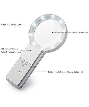 Magnifiers Magnifying Glass 10X Magnification Optical Glass Lens 10 Led Lights Reading Magnification Gift Microscope Optical Lenses Protect Vision Without Hurting Eyes Lofty Ambition - Buy Online on GoSupps.com