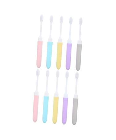Gleavi 10 pth trip toothbrush travel toothbrush Bulk-toothbrush mouth set camping toothbrush travel foldable toothbrush collapsible toothbrush filament macaron travel synthetic fiber