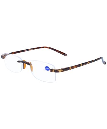 I NEED YOU LIGHT G67100 havana rimless glasses made of plastic with case havana 1 diopter