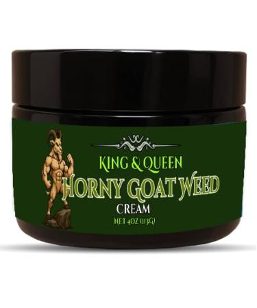 Horny Goat Weed Men s Vitality Cream Energy & Circulation Support | Maca Root Tongkat Ali Ginseng Fadogia Agrestis Saw Palmetto | Horny Goat Weed 4 oz King & Queen Wellness