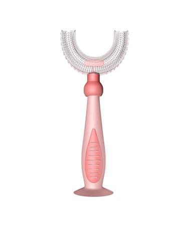 Cartoon handheld 360 U-shaped baby toothbrush soft silicone toothbrush children tooth cleaner care cleaning tool baby toddler toddler silicone