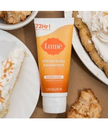 Lume Invisible Cream Deodorant - Aluminium and Baking Soda Free for Sensitive Skin - Toasted Coconut - 2.2oz - Buy Online on GoSupps.com