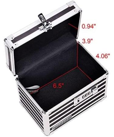Vaultz Medicine Lock Box with Combination Lock - 5x7x5 Cabinet Safe - Black & White Stripes - Buy Online on GoSupps.com