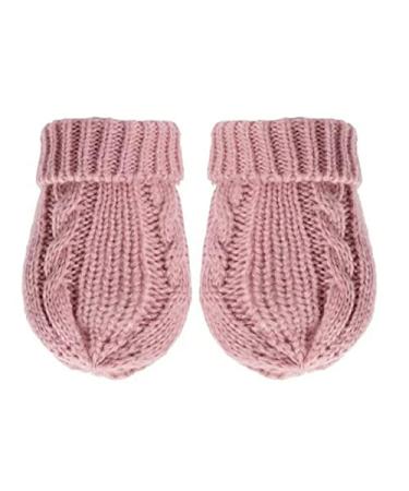 Baby Infant Knitted Cable Mitts Mittens Boy Girl Nb-12 Months Rose NB-12 Months