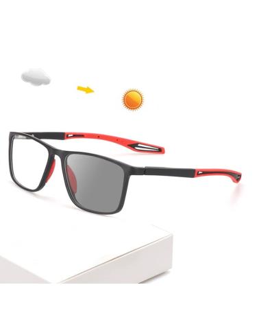 Lissy photochrome reading glasses unisex reading help reading girlfriends Self-tinting Aspherical sunglasses Anti UV Outdoor sports glasses 1.0 1.5 2.5 3.0 (Color: Red Size: +1.75) +1.75 red