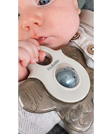 Filibabba Cooling Teething Rings - Pack of 2 | Water-Filled Teething Aid for Babies | Grey Teething Rings for Soothing - Buy Online on GoSupps.com