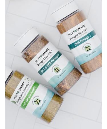 PhytoSmart Omega-3 Krumble DHA for Pets in 70 Gram Shaker Top Jar. Pure Un-extracted Marine Micro-Algae Providing Pets Complete Whole Food derived Essential Fatty Acids for Total Body Support. - Buy Online on GoSupps.com
