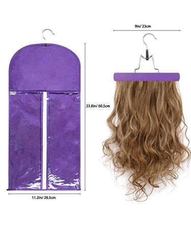 FLMOUTN 6 Pack Portable Hair Extension Holder - Dust-proof Wig Storage Bags with Anti-Slip Hangers - Set of Black, Rose, and Purple Cases for Women's Hair - Buy Online on GoSupps.com