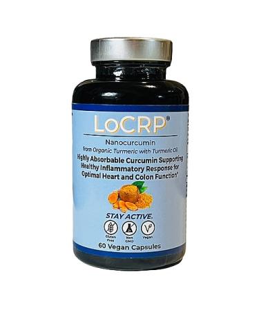 LoCRP Nano-Absorb Curcumin & Turmeric Oil Capsules - Vegan Heart & Colon Support 60-Day Supply