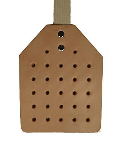 Heavy Duty Leather Fly Swatters Indoor/Outdoor Pest Control Heavy Duty Fly swatters Made in USA by Amish Leather Craftsman Kills Bugs and Insects /124 (Color : Tan)