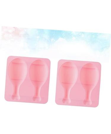 HOMSFOU 4 Pcs Silicone Molds Fondant Molds De para Gelatinas Silicone Cake Mold Silicone Baking Mold DIY Baking Molds Complementary Food Drumstick Pinkx2pcs 15.8*14.9 CMx2pcs - Buy Online on GoSupps.com