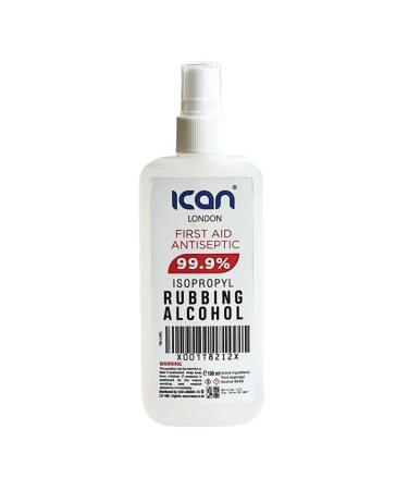 ican london isopropyl rubbing Alcohol 99.9% First aid Antiseptic Disinfectant/Cleaning Fluid 100ml Spray