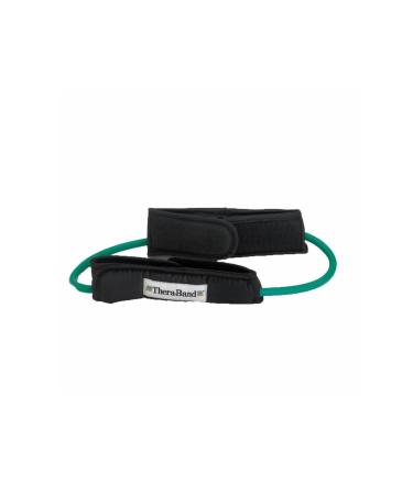 THERABAND Resistance Tubes Professional Latex Elastic Tubing For Physical Therapy Lower Pilates At-Home Workouts & Rehab 12 Inch With Padded Cuffs Green Heavy Level 4 Green - Heavy
