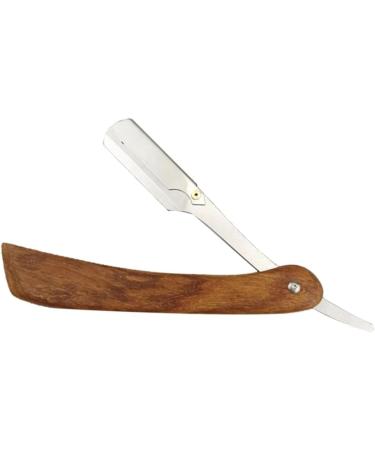 Minkissy Double Hairdresser Razor for Men - Metal & Wooden Portable Hand Razor for Safe Eyebrow Trimming - Old-Fashioned Grooming Tool - Buy Online on GoSupps.com