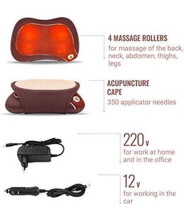 Buy GESS Acupressure Massage Pillow - Infrared Heating & Car Charging - Tension Relief & Relaxation - Buy Online on GoSupps.com