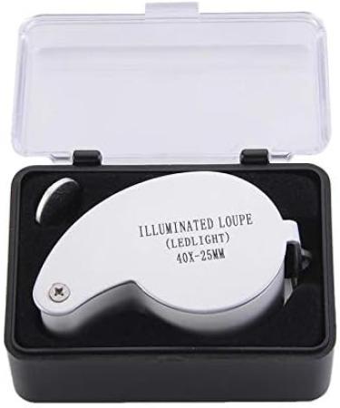 Magnifier Mini 40X Jewelers Power Magnifier Loupe Magnifier Eyes Jewelry Shop Silver LED Lights Folding Magnifier Jeweler Magnifier - Buy Online on GoSupps.com