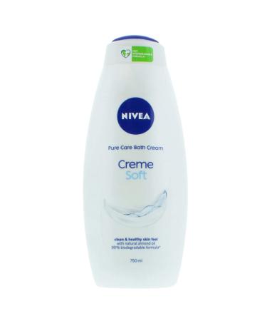 NIVEA Cr me Soft Shower & Bath Foam (750 ml) cr me de bain pour le corps enrichie en huile d'amande gel douche hydratant cr me de bain hydratante pour la peau au parfum doux