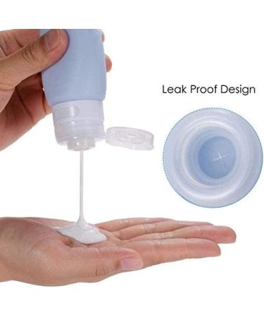 Longsing Travel Size Bottle Silicone Travel Bottle Leak Proof Storage Bottle for Shampoo Cosmetics Lotion Conditioner Shower Gel Solar Oil Cream(Light Blue) - Buy Online on GoSupps.com