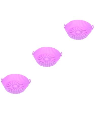Alipis 3pcs Round Fryer Mat Air Fryers Non-Stick Air Fryer Fryer Replace Pot Inner Cushion Square Purplex3pcs 20X20CMx3pcs