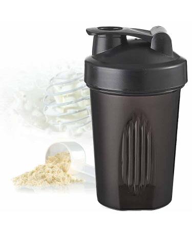 400ml Protein Shaker Bottle Shaker Cups Mixer BPA Free Gym Shaker Bottle Leakproof Mini Water Bottle With Steel Mixing Ball for Fitness Sports and Travel for Men and Women - Black