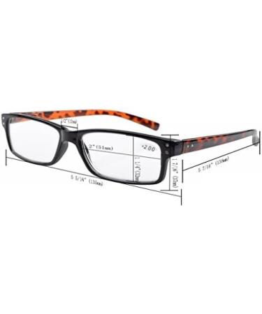 Eyekepper 5-Pack Spring Hinge Reading Glasses | Classic Black/Yellow Sun Readers | 0.75 Diopter Transparent Lenses - Buy Online on GoSupps.com