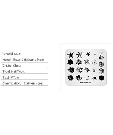 KADS Nail Stamping Plate FL035 - Flower Nature DIY Image Template for Manicure - Buy Online on GoSupps.com