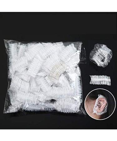 100PCS Disposable Ear Protector Caps for Shower, Bathing, Hair Dye - Clear Elastic Covers for Spa, Salon & Home Use - Buy Online on GoSupps.com