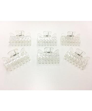 6pcs Long Clear Plastic Mini Hairpin 14 Claws Hair Clip Clamp Barrette DIY Accessories Hairpin for Women and Girls