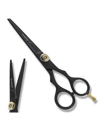 7" Black Hairdressing Scissor for Professional Hairdressers Stainless Steel Salon Barber Cutting Hair Scissors for Men Women and Children (Single Scissor)