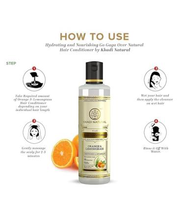 Orange & Lemongrass Herbal Hair Conditioner | Frizzy Hair Repair | Paraben & SLS Free | All Hair Types | 210ml - Buy Online on GoSupps.com