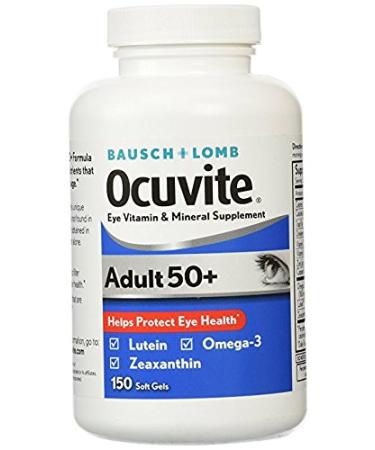 Bausch & Lomb Ocuvite Adult 50+ Eye Vitamin & Mineral Supplement - 2 Bottles, 150 Softgels Each