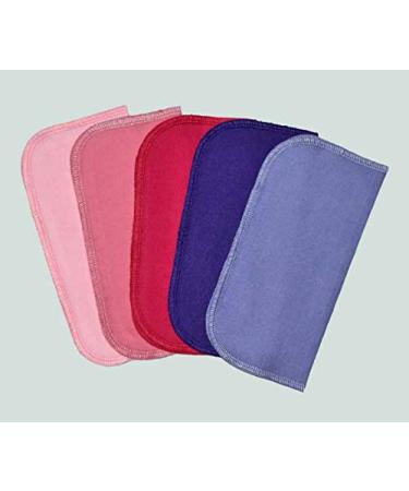 1 Ply Solid Flannel 8x8 Inches Set of 5 Pink and Purple Shades