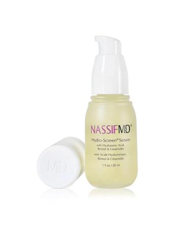 NassifMD Hydro-Screen Hydration Serum | Surgeon-Created Hyaluronic Acid Ceramides & Retinol Formula for Plumping Firming & Reducing Fine Lines 1 Fl Oz (Pack of 1)