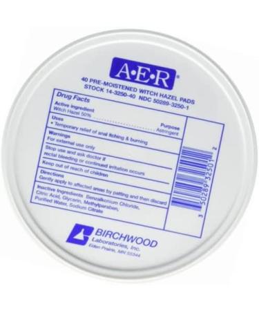 Birchwood Laboratories A-E-R Pre-Moistened Witch Hazel Pads (120ct, Set of 3) - Buy Online on GoSupps.com