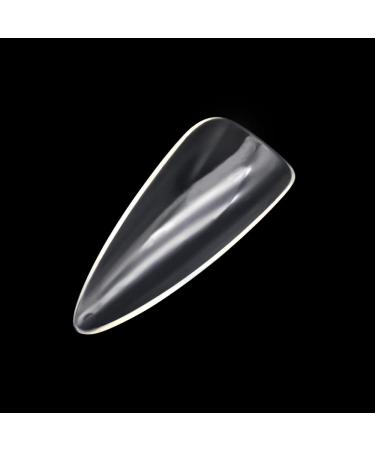 Buy Nail Tips for Geln gel - 500 Almond Shape Fake Nails Set | 10 Sizes Full Cover Acrylic Tips - Transparent French Design - Buy Online on GoSupps.com