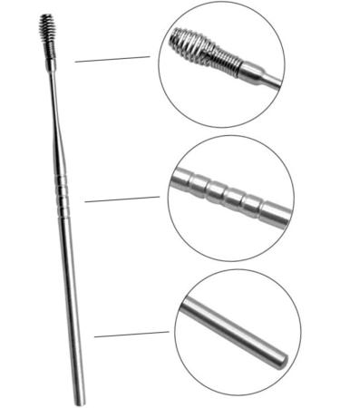 KALLORY 5pcs Ear Wax Scoop Kit - Ear Cleaner Spring Tool Ear Spoon Silver Wax Remover - Buy Online on GoSupps.com