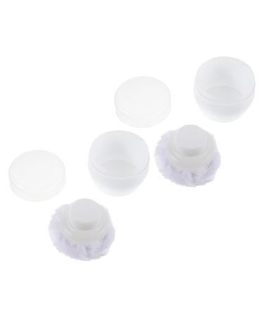 FRCOLOR Lot de 2 Bo tes Poudre Blanche avec Houppettes Douces pour Poudre Corporelle B b Distributeurs Rechargeables Compacts Id als pour Voyage et Soins Domicile Contenant