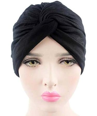 YFJH Chemo Sleep Turban Headwear Scarf Beanie Cap Hat for Cancer Patient Hair Loss - Black - Buy Online on GoSupps.com