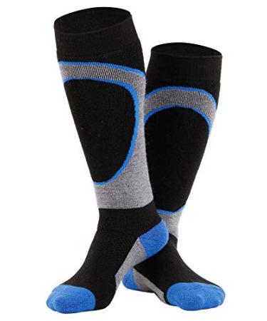 ANDORRA Kid's High-performance Merino Wool Ultra Light Pattern Socks Royal/Black/Charcoal 6-8 Years