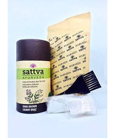 Sattva Ayurveda SATTVA_Natural Herbal Dye for Hair naturalna zio owa farba do w os w Dark Brown 150g