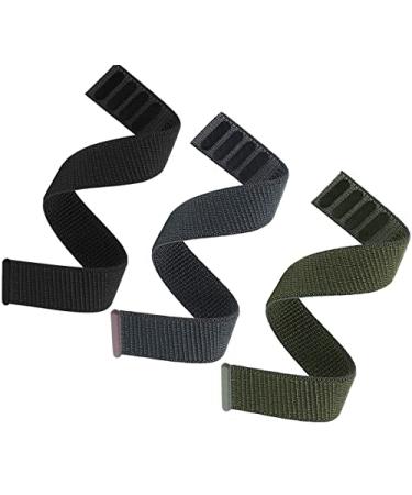 Olytop Fenix 7X / Fenix 6X / Fenix 5X Watch Bands, 26mm Hook & Loop Quick Dry Nylon Ultralight Sport Wristband Strap for Garmin Fenix 6X Pro/Sapphire,Fenix 5X Plus,Enduro Smartwatch Black+Green+Grey