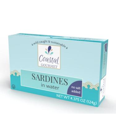 Coastal Gourmet Sardines in Water - No Salt Added 4.375 oz. (Pack of 12) - Buy Online on GoSupps.com